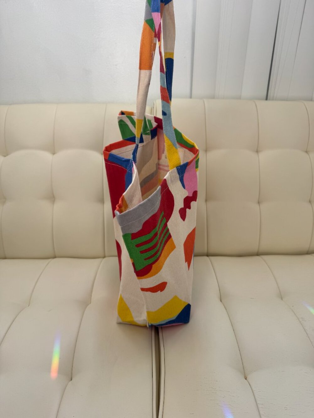 Sezane x G. Kero limited edition geometric print tote bag, multicolor, NWOT - Picture 4 of 6
